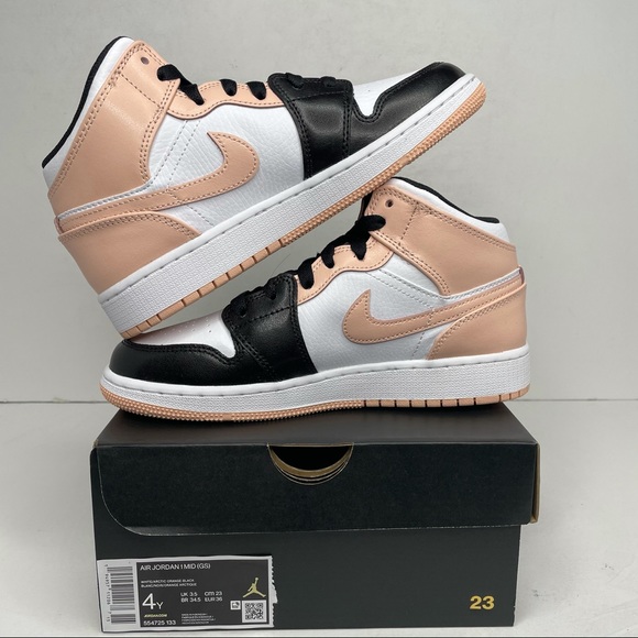 Nike Air Jordan 1 Retro Mid GS “Crimson Tint” NEW - Picture 3 of 4